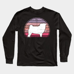 Pug Pink Sunset Long Sleeve T-Shirt